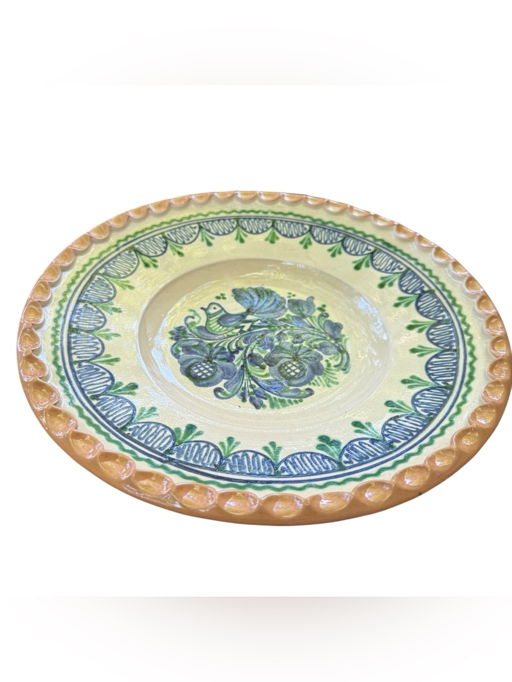 Vintage Hungarian Plate Blue Bird Floral Signed - Picture 3 of 7